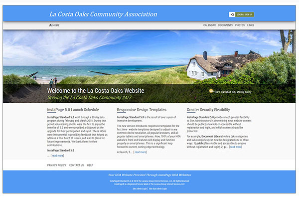 La Costa Oaks Website Screenshot