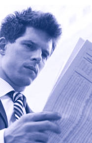 man reading newspaper