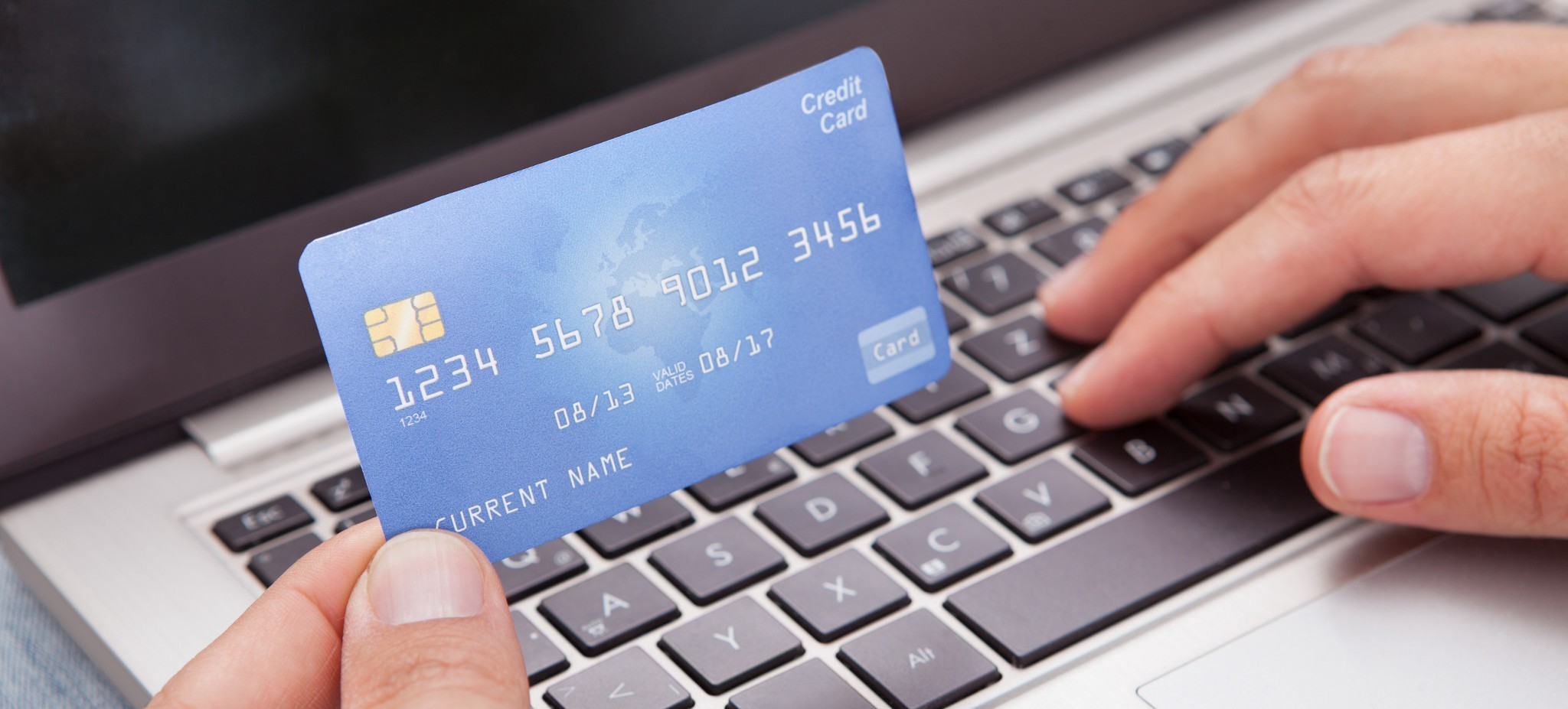 man holding bank card
